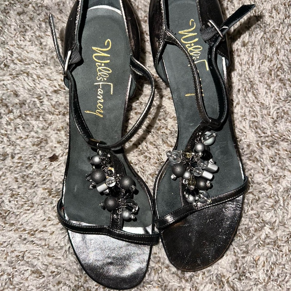 Wills Fancy Black Embellished Women's Sandals